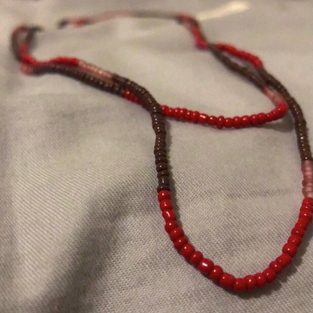 Long Seed Beaded Necklace (Single Strand)